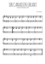 Téléchargez l'arrangement pour piano de la partition de un-canadien-errant en PDF
